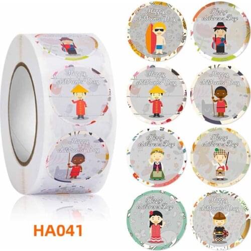 500pcs 2.5cm Cartoon Happy Birthday Stickers for Children Paper Label Party Event Baby Shower Candy Cake Gift Box Decor