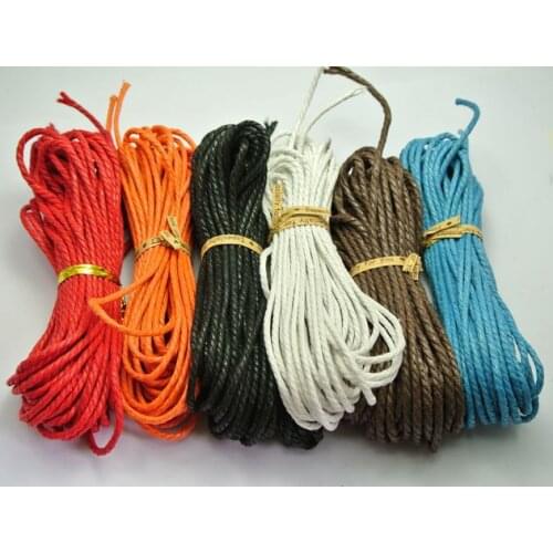 6 Strands Waxed Twisted Waxed Cotton Cord String Thread Line 2mm X10Meters