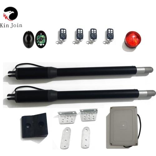 KinJoin Solar Automatic Swing Gate Opener Motor Dual Arm Opener Operator Linear Actuators With Remote Controls Optional