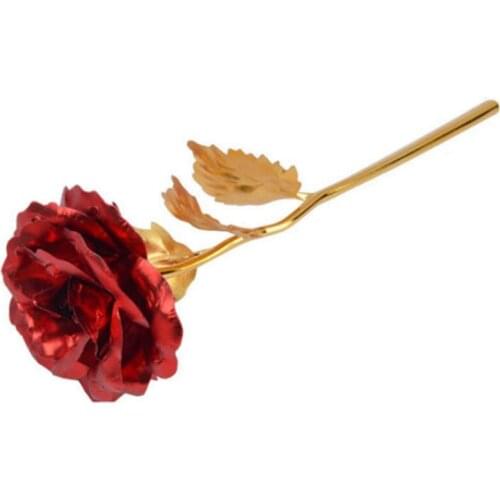 24K Red Rose Flower,Gold Dipped Rose 24K Forever Rose with Gift Box and Bag for Lover Mother Friends,Valentines Day