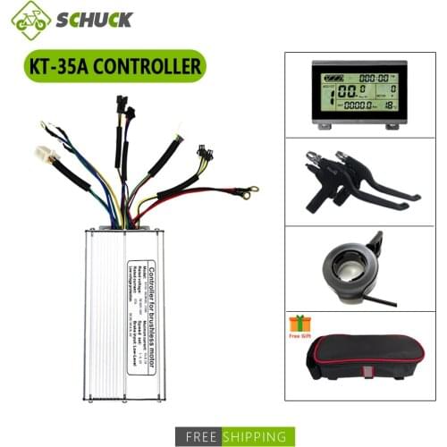 Electric Bicycle KunTeng-35A Controller Without Light 12 Mosfets For 36V/48V 1500W With KT LCD3/LCD5/LCD8H Brand SM Plug