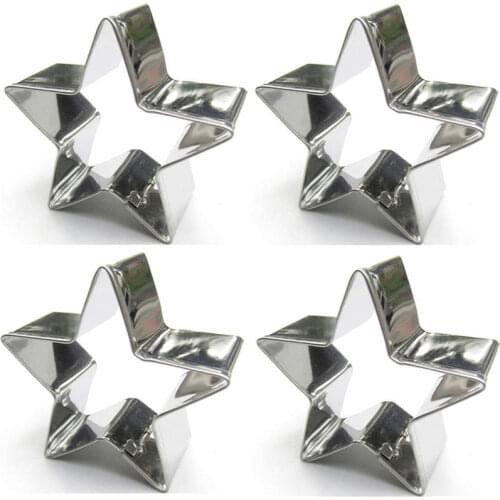 Five-pointed star shape 4 piece biscuit cutting molds, baking tools, cake decorating soft candy tools