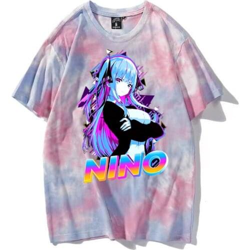 Cold Arrogant Anime Nakano Nino T-shirt Women Men Casuals T-Shirt The Quintessential Quintuplets Fashion Tie Dye T-shirt