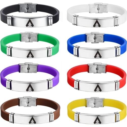 Game Apex legends Bangle Bracelet Action Figure Stainless Steel Bracelets Souvenir Silicone Bracelet Jewelry