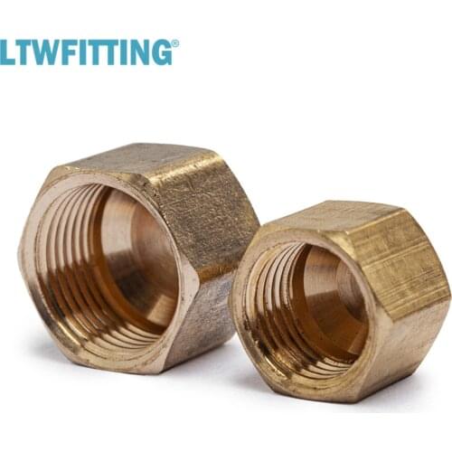 LTWFITTING Value Pack Brass 1/4" Compression Cap and 3/8" Compression Cap Stop Valve Cap
