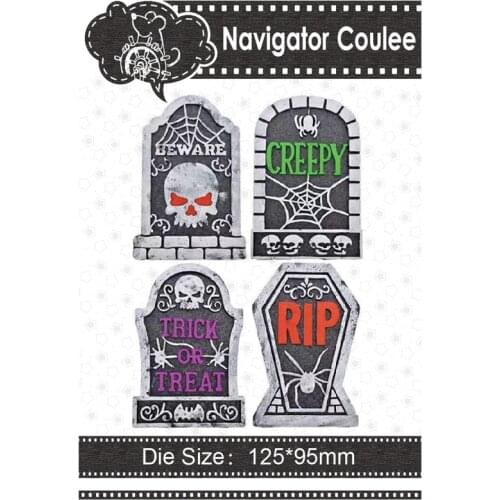 Creative Halloween metal cutting mold tombstone skull scrapbook layered drawing craft decoration background embossing 2021 new