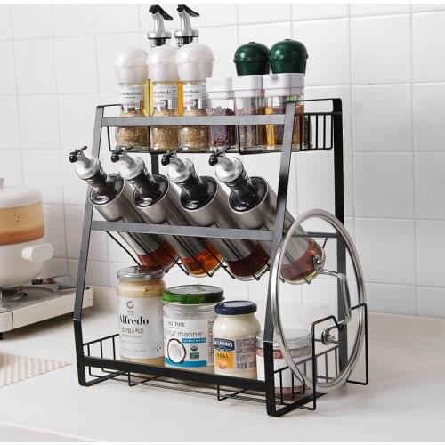 3 Tier Kitchen Spice Rack Storage Organizer Sauce Seasoning Jars Bottle Rack Countertop Shelf Bathroom Standing Display Rack