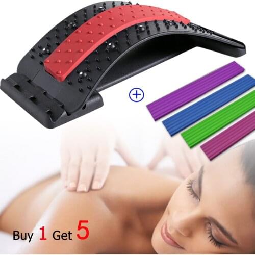 Multi-Level Adjustable Back Massager Stretcher Equipment Massage Waist Neck Stretch Fitness Lumbar Cervical Spine Support Pain