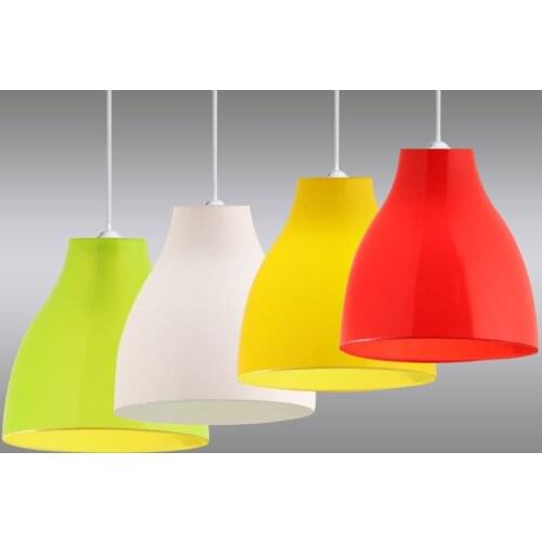 Nordic Colored Plastic Lampshade Pendant Lights Modern Bar Dinning Room Light Fixtures Living Room Decor Kitchen Hanging Lamp