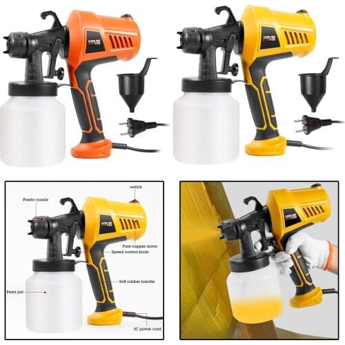 Spray Gun, 220V High Power Home Electric Paint Sprayer, 3 Nozzle Easy Spraying and Clean Perfect for Beginner Unisex