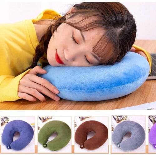 Memory Foam Neck Pillow Resting Head Neck U Shape Soft Travel Pillow For Office Train Rest Airplane Neck Pillows