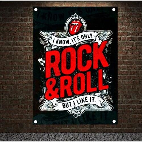 Rock Band Heavy Metal Music Posters Retro Loft Cloth Art Flag Banner Wall Hanging Tapestry Bedroom Dormitory Home Decoration D2