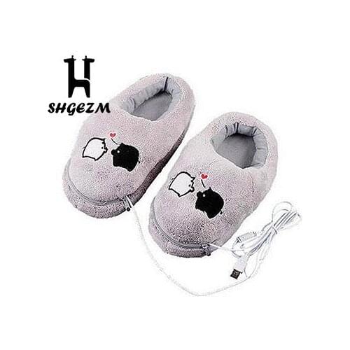 Practical Safe And Reliable Plush USB Foot Warmer Shoes Soft Electric Heating Slipper Cute Rabbits Christmas Gift For Girls