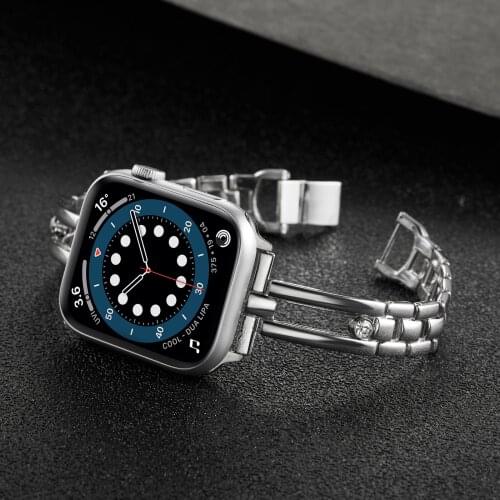 Luxury Stainless Steel Strap for Apple Watch 6 5 4 3 2 1 SE Band 44mm 40mm 42mm 38mm Metal Women Bracelet for iWatch Wristband