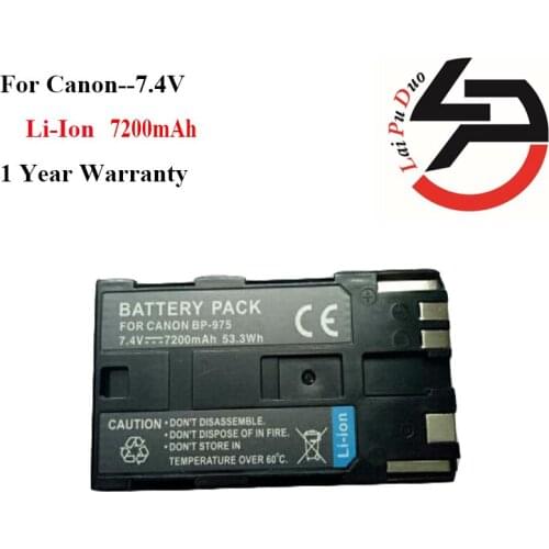 7200mah High Quality Replacement Camera Battery For Canon BP-945 BP-950 BP-955 BP-927 BP-930 BP-975 ES8200V ES8400 ES8600