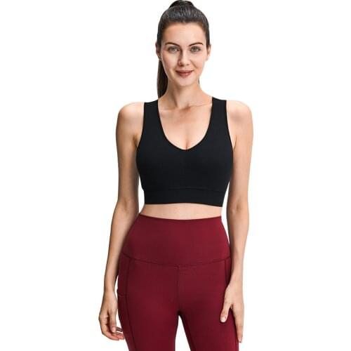 UA_ROCK Sexy U Collar Seamless Sports Bra Women Shockproof Quick Dry Gym Yoga Dance Vest Fitness Running Training Bra