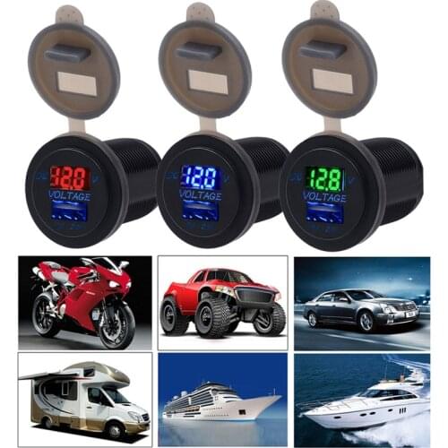 USB Digital Display Cigarette Lighter Charger Car Splitter Cigarette Lighter Socket Phone Charger Socket For Car Boat ATV RV etc