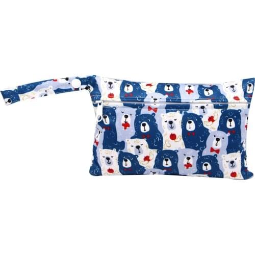 Waterproof Wet Bag Baby Cloth Diaper Bags Reusable Baby Nappy Travel Wet Bag Menstrual Pads Printed Diaper Stroller Bags 22*15CM