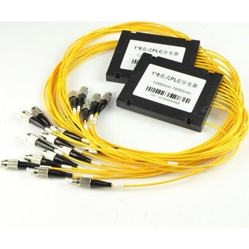 Fiber Splitter FC/ UPC 1X8 PLC Singlemode Fiber Optical Splitter FTTH PLC ABS Type FBT PLC Optical Splitter