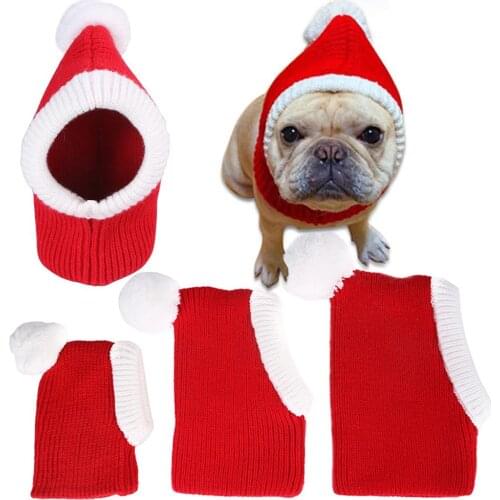 Halloween Pet Dog Kitten Knitting Beanie Winter Soft Warm Hat Christmas Cap Headwear Funny Cosplay Set