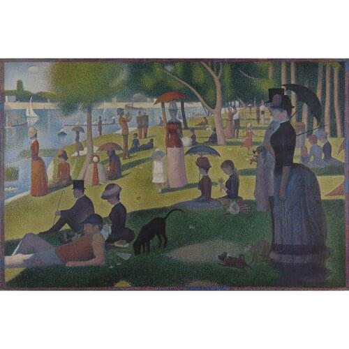 Diy Handmade Cross Stitch Famous Artist Georges Seurat Sunday Afternoon in Big Bowl Island Sticker Embroidery Drill Gifts JX379
