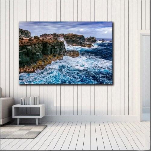 Wlong Printing Islands in the Sea Painting Wall Art Picture Home Decor Living Room Modern Canvas Print Paintings No Frame