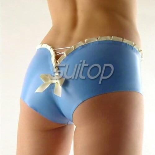 Underwear women Suitop latex lingerie rubber fetish underwear Exotic Appare Panties Briefs