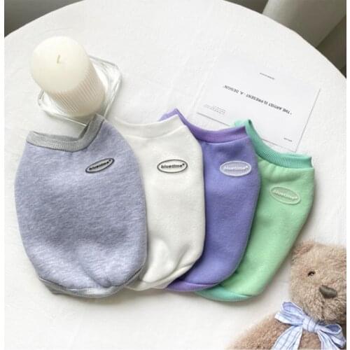 College style V-neck vest pet autumn and winter clothes Teddy dog clothes plus fleece puppies clothes cat clothes to keep warm