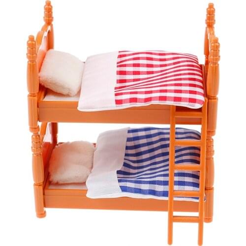 1:12 Dollhouse Miniature DIY Double-deck Bed Forest Animals Villa Furniture Doll House Children Furniture