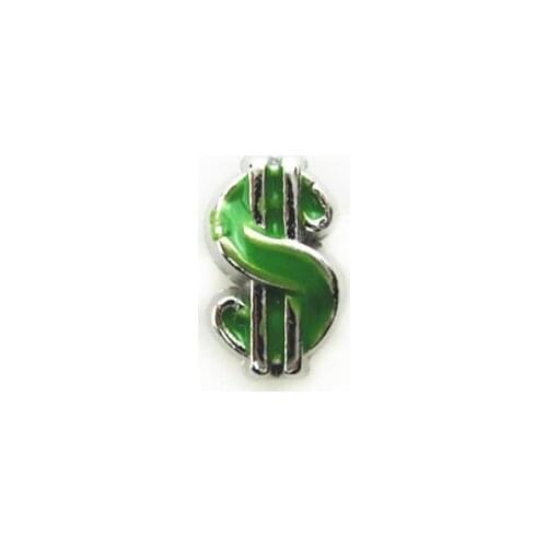 20pcs/lot Dollar sign Charms Floating Charms Living Glass Memory Floating Lockets Charm DIY Jewelry Wholesale
