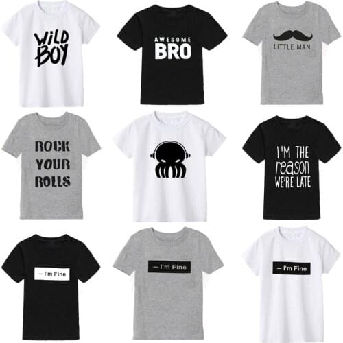 2021 New Fashion Casual Cotton Letter Printing Childrens T-Shirt Bottoming Shirt Boys Clothes Girls Clothes Baby Boy T-Shirt