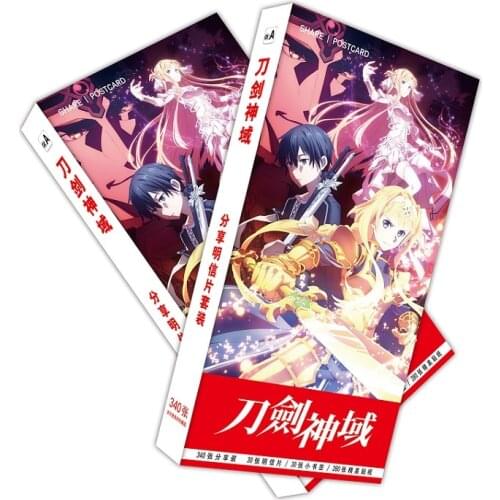 180pcs/Set Anime Sword Art Online Paper Postcard/Greeting Card/Message Card/Christmas and New Year gifts
