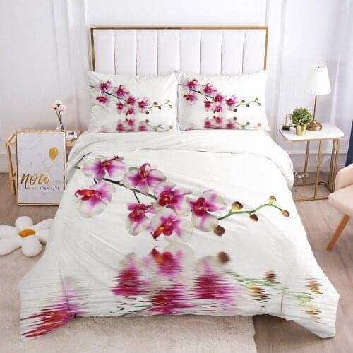 3D Flower Design Duvet Cover Set Bedding Sets Comforter Case and Pillowcase King Queen Double Single Size Linens Bed