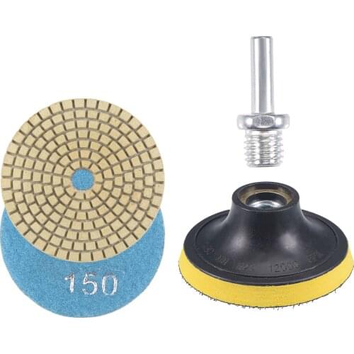 Uxcell 3" 150 Grit Diamond Wet Polishing Pad M14 Backer Pad for Stone Concrete 4pcs