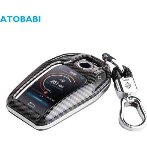 ABS Car Key Case For BMW 7 5 Series G11 G12 G30 G31 2016 to 2019 LCD Keychain Holder Smart Remote Control Fobs Protector Cover