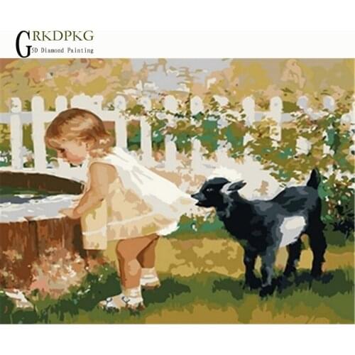 5d DIY diamond painting child dog game xx full square diamond embroidery Cross stitch pictures of rhinestones Wedding decoration