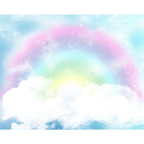 BEIPOTO Newborn Photography backdrops rainbow blue sky cloud background Photo studio props Photobooth Photo shoot baby shower