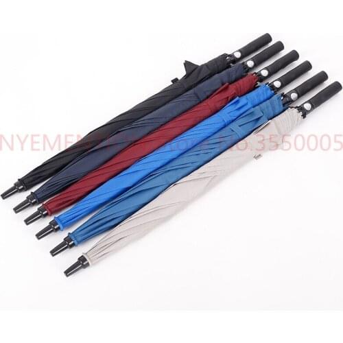 Large Strong Golf Long hand Stick Rain Auto Open Umbrellas Suit For 2-3 People Family Student 125CM 10pcs
