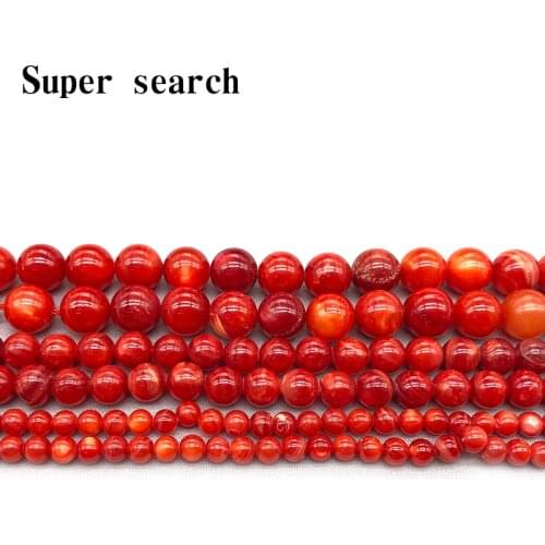 Wholesale Natural Shell Beads gules Glittering Loose Round bead 4 6 8MM Fit DIY Bracelet Necklace Earrings For Jewelry Making