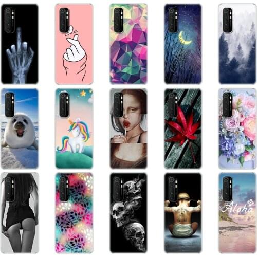 For Mi Note 10 Lite Case 6.47" Soft Silicon Tpu Cover for xiaomi mi Note 10 Lite Bumper full 360 Protective Funda cute