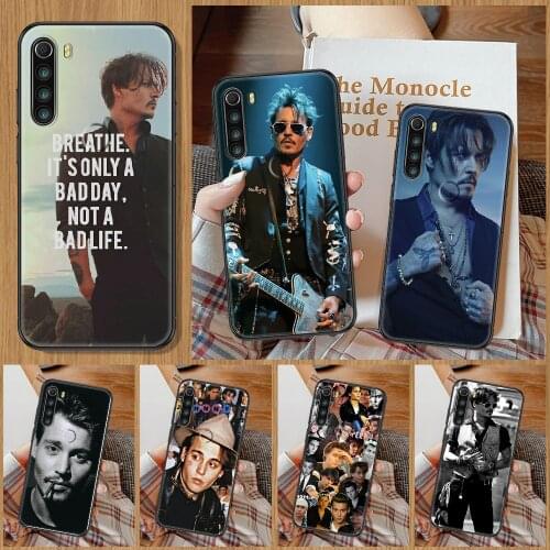 Johnny Depp Phone Case For Xiaomi Redmi Note 7 8 9 10 7A 8T 9A 9T 9S 10S Pro black trend coque painting prime pretty shell soft