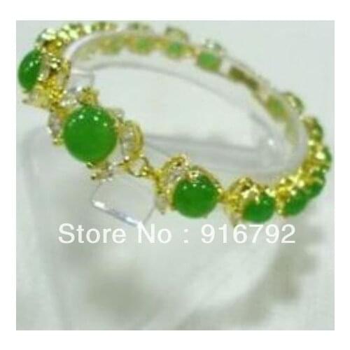 Free shipping Wholesale *****18KGP MARVELOUS NATURAL GREEN stone BRACELETS