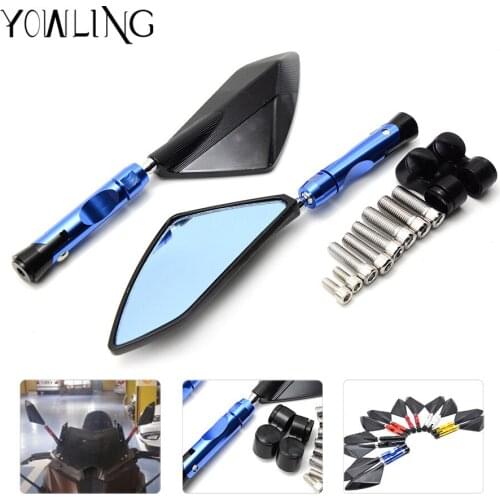 For rc 125 200 390 690 1290 honda kawasaki yamaha tmax530 tmax500 r6 R3 Motorcycle glass rearview mirrors CNC Rear Side