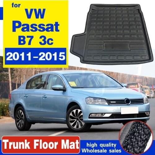 For Volkswagen VW Passat B7 2011-2015 3CBoot Mat Rear Trunk Liner Cargo Floor Tray Carpet Mud Pad Guard Protector Accessories