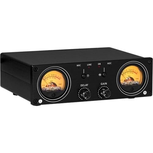 Dual Analog VU Meter MIC/LINE Sound Level Meter RCA/XLR Audio Switcher Box Music Spectrum Analyzer DB Panel Display