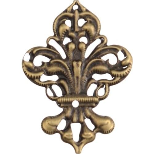 Free shipping 10Pcs Filigree Wraps Connectors Metal Crafts Decoration DIY Findings Ancient Bronze Tone Hollow 35mm x 50mm F0371