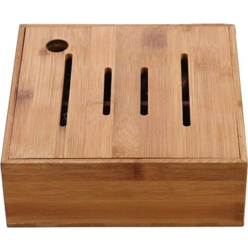 Fruit plate Living room household candy box split ribbon cover snack tray multifunctional bamboo nut box melon Plate Creative