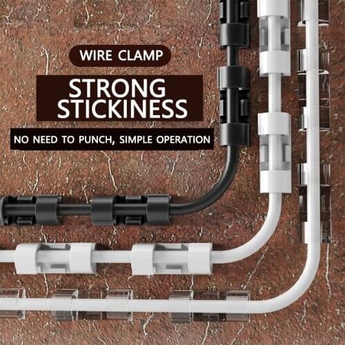 Cable Organizer Clips Cable Management Desktop & Workstation ABS Wire Manager Cord Holder USB Charging Data Line Bobbin Winder