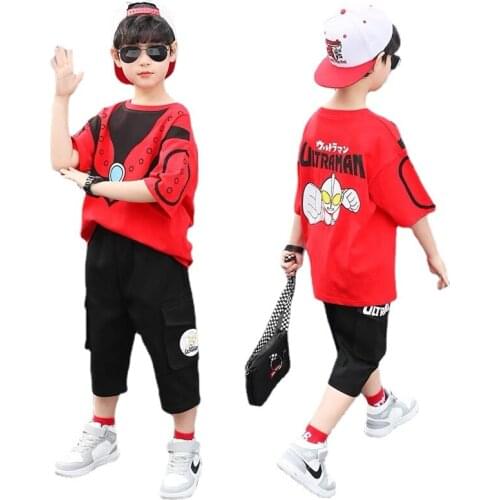 Boys Clothes Sets Summer Cartoon Anime Short Sleeve Tops T-shirt and Shorts Two Piece Set Kids Childrens Clothing Cosplay Suit