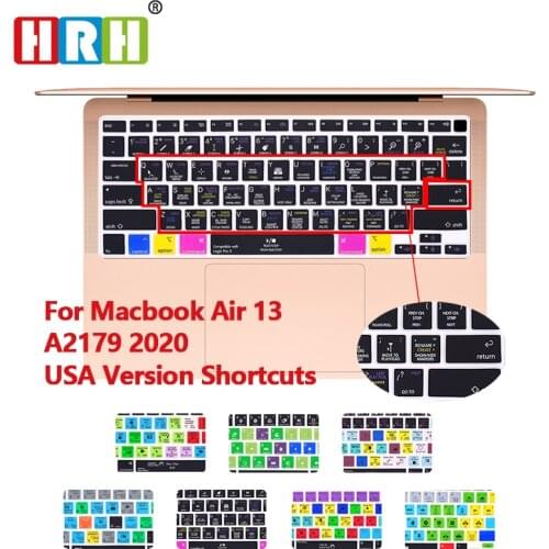 HRH Shortcuts Hotkeys Silicone Keyboard Skin Cover Protector For MacBook 2020 New 13.3 Air A2179 M1 A2337 US Keyboard Film
